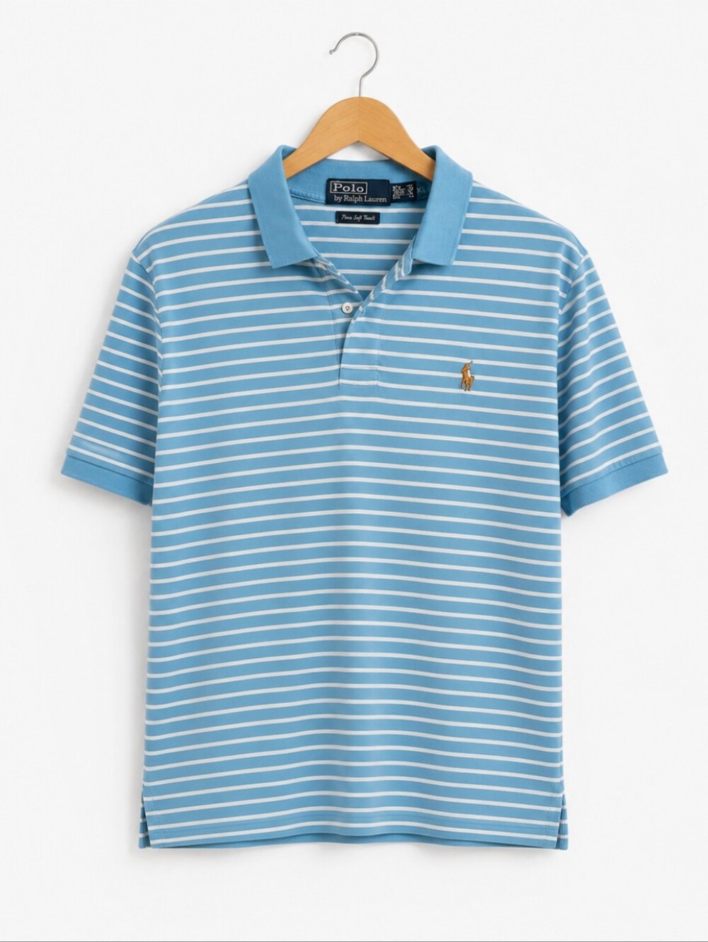 Polo Ralph Lauren Pima Cotton Xl lue White Striped Polo Shirt Classic Fit